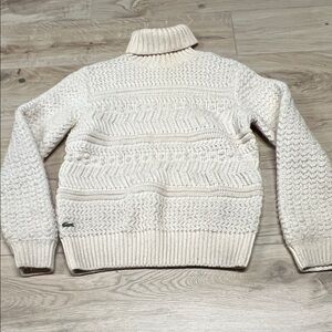 Lacoste Cream Turtleneck Sweater